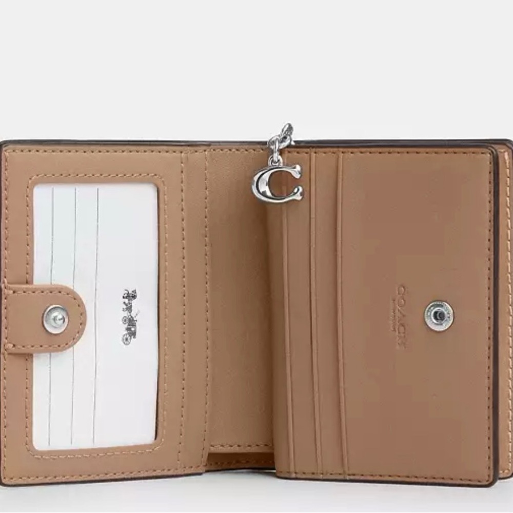 🌈Coach NWT Snap Wallet In Rainbow Canvas Signature print with Silver Hardware - Picture 3 of 8